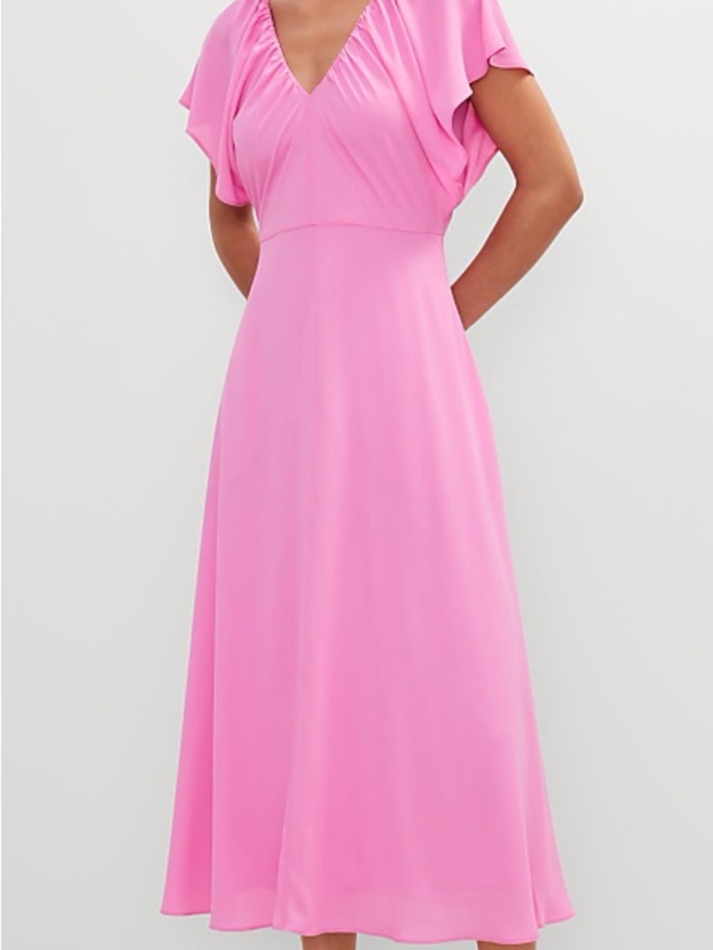 Flutter Sleeve Midi Flare Dress - Picture 8 of 8